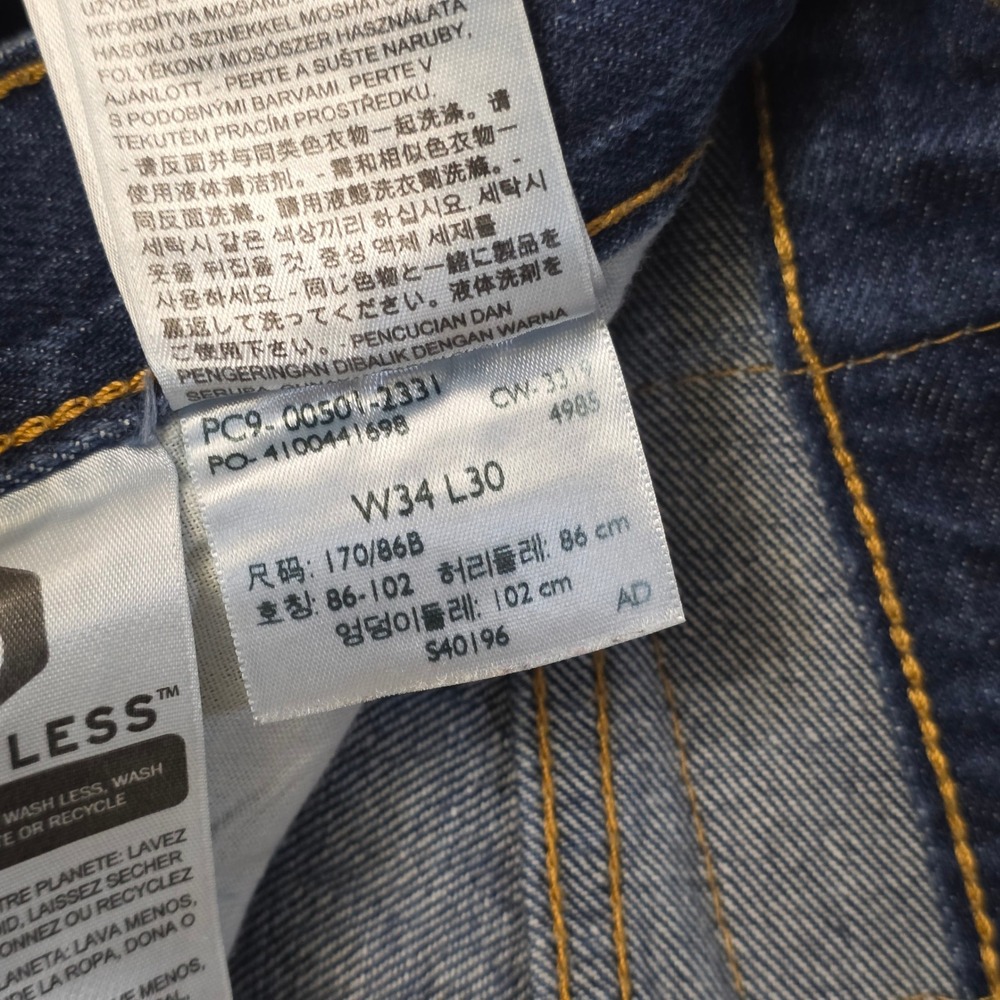 Levis 501 Original Fit Jeans Mens 34x30 Blue Denim Button Fly Straight Leg Dad - Picture 7 of 13